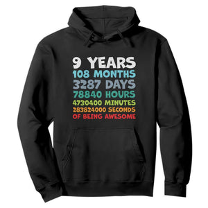 9 Year Old Bday Hoodie Son Boy 9yr 9th Birthday Gifts TS10 Black Print Your Wear