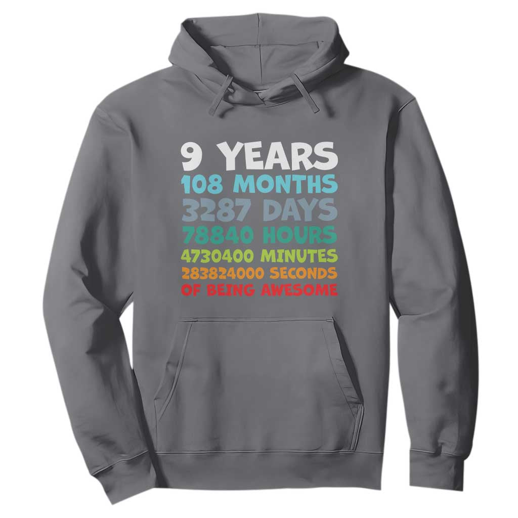 9 Year Old Bday Hoodie Son Boy 9yr 9th Birthday Gifts TS10 Charcoal Print Your Wear