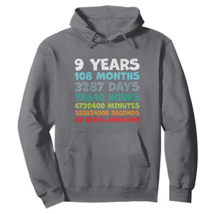 9 Year Old Bday Hoodie Son Boy 9yr 9th Birthday Gifts TS10 Charcoal Print Your Wear
