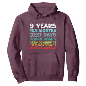 9 Year Old Bday Hoodie Son Boy 9yr 9th Birthday Gifts TS10 Maroon Print Your Wear