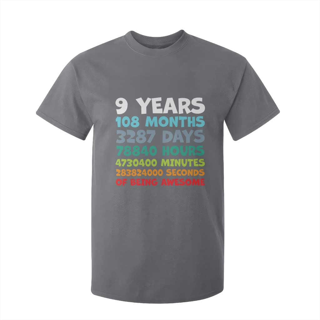9 Year Old Bday T Shirt For Kid Son Boy 9yr 9th Birthday Gifts TS10 Charcoal Print Your Wear
