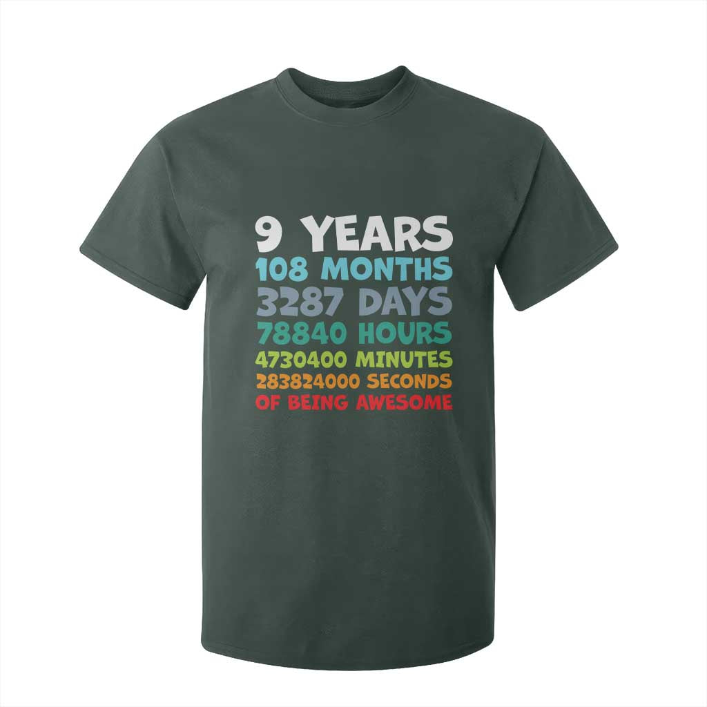 9 Year Old Bday T Shirt For Kid Son Boy 9yr 9th Birthday Gifts TS10 Dark Forest Green Print Your Wear