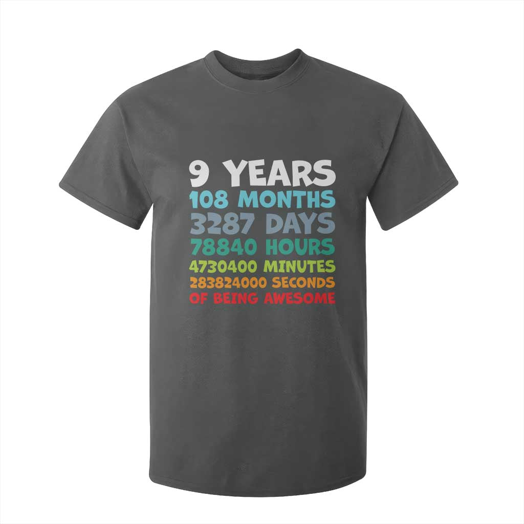 9 Year Old Bday T Shirt For Kid Son Boy 9yr 9th Birthday Gifts TS10 Dark Heather Print Your Wear