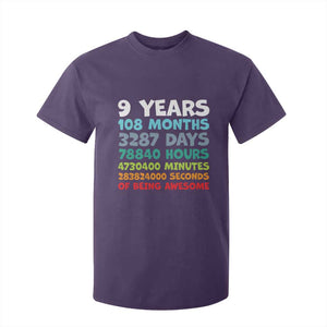 9 Year Old Bday T Shirt For Kid Son Boy 9yr 9th Birthday Gifts TS10 Purple Print Your Wear