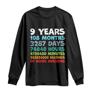 9 Year Old Bday Long Sleeve Shirt Son Boy 9yr 9th Birthday Gifts TS10 Black Print Your Wear