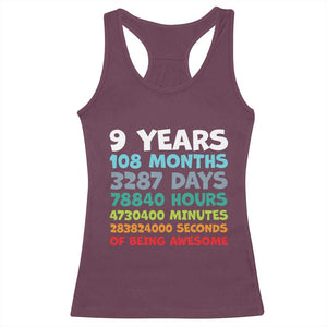9 Year Old Bday Racerback Tank Top Son Boy 9yr 9th Birthday Gifts TS10 Maroon Print Your Wear
