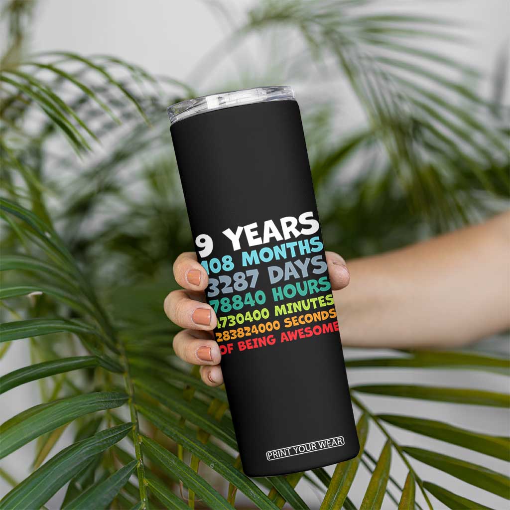 9 Year Old Bday Skinny Tumbler Son Boy 9yr 9th Birthday Gifts TS10 Print Your Wear