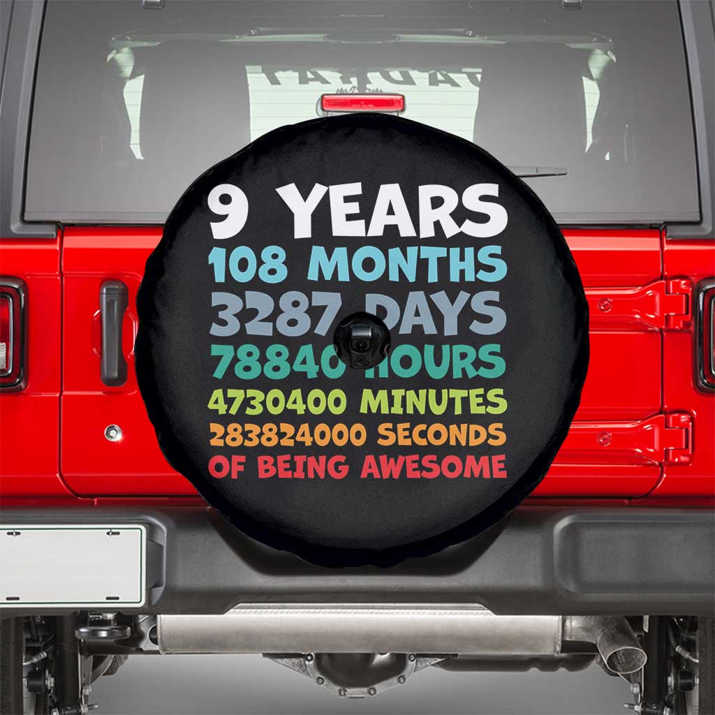 9 Year Old Bday Spare Tire Cover Son Boy 9yr 9th Birthday Gifts TS10 Black Print Your Wear