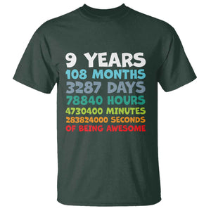 9 Year Old Bday T Shirt Son Boy 9yr 9th Birthday Gifts TS10 Dark Forest Green Print Your Wear