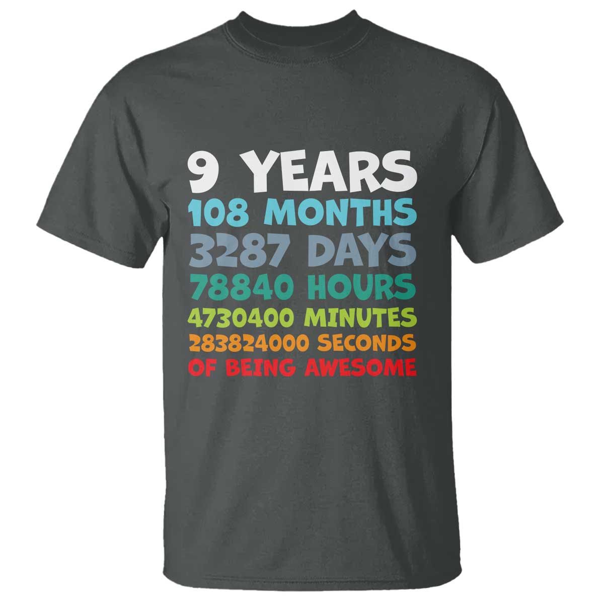 9 Year Old Bday T Shirt Son Boy 9yr 9th Birthday Gifts TS10 Dark Heather Print Your Wear
