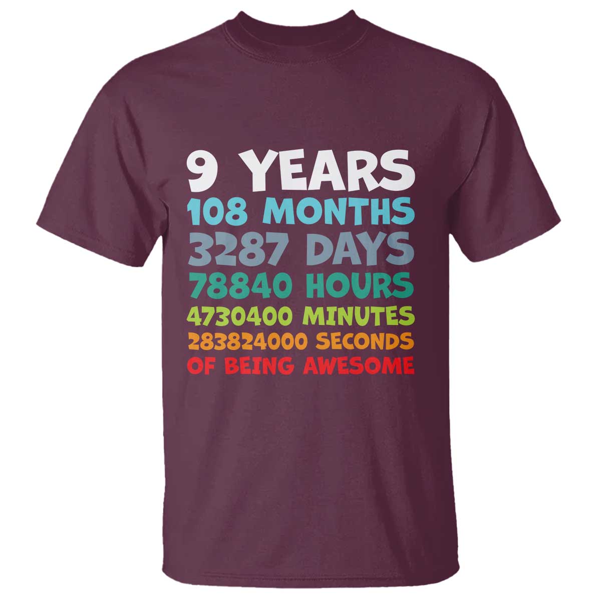 9 Year Old Bday T Shirt Son Boy 9yr 9th Birthday Gifts TS10 Maroon Print Your Wear