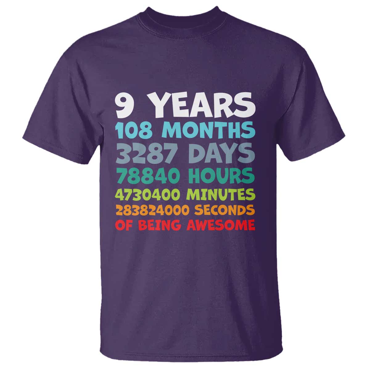 9 Year Old Bday T Shirt Son Boy 9yr 9th Birthday Gifts TS10 Purple Print Your Wear