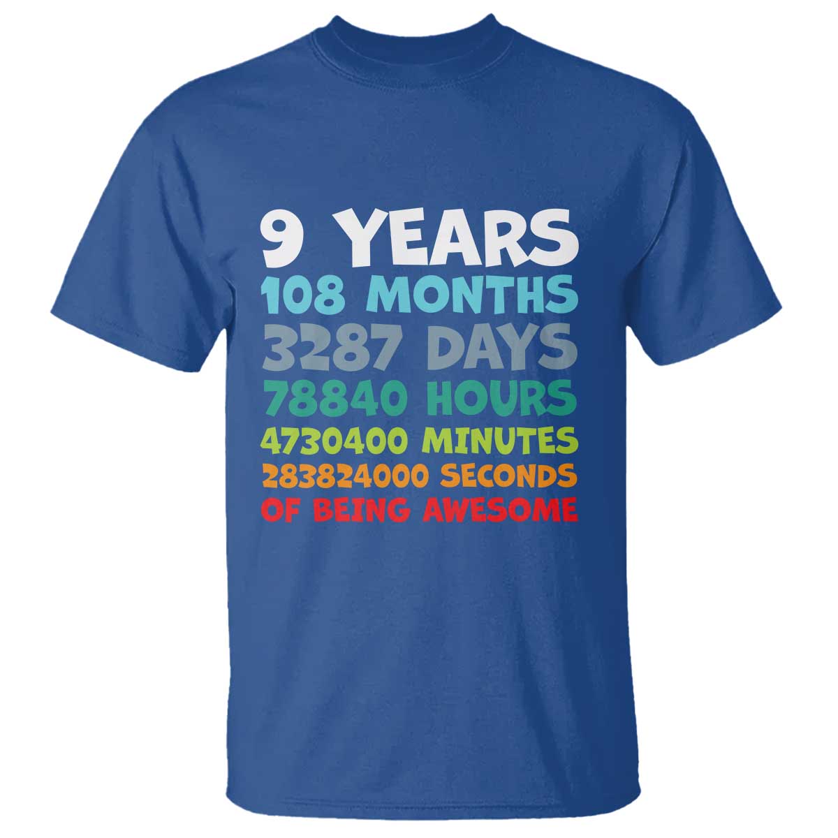 9 Year Old Bday T Shirt Son Boy 9yr 9th Birthday Gifts TS10 Royal Blue Print Your Wear