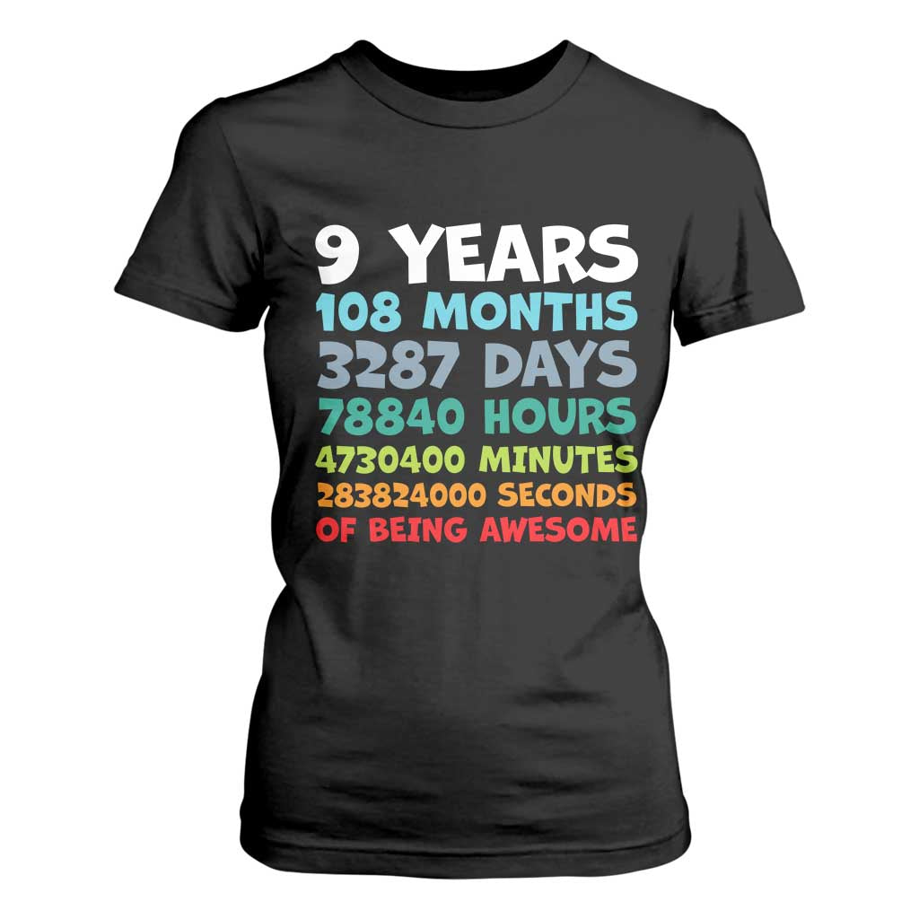 9 Year Old Bday T Shirt For Women Son Boy 9yr 9th Birthday Gifts TS10 Black Print Your Wear