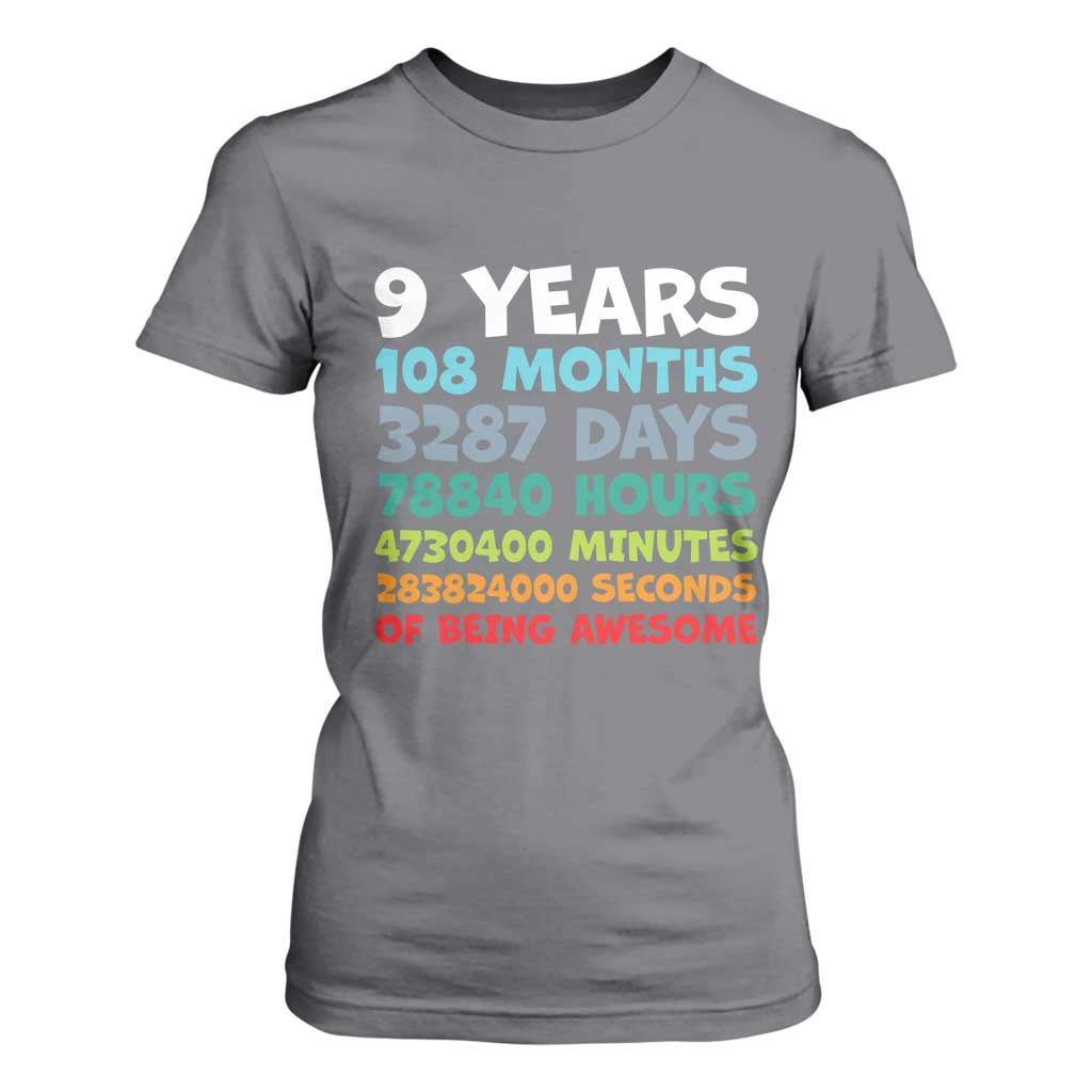 9 Year Old Bday T Shirt For Women Son Boy 9yr 9th Birthday Gifts TS10 Charcoal Print Your Wear