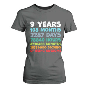 9 Year Old Bday T Shirt For Women Son Boy 9yr 9th Birthday Gifts TS10 Dark Heather Print Your Wear