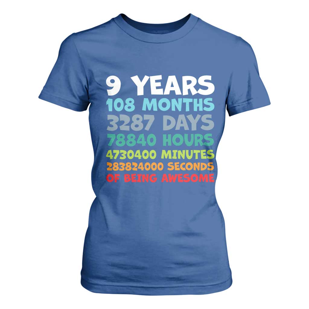 9 Year Old Bday T Shirt For Women Son Boy 9yr 9th Birthday Gifts TS10 Royal Blue Print Your Wear