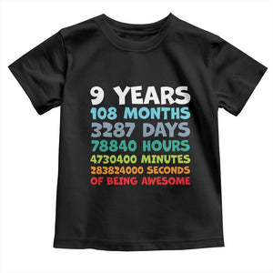 9 Year Old Bday Toddler T Shirt Son Boy 9yr 9th Birthday Gifts TS10 Black Print Your Wear