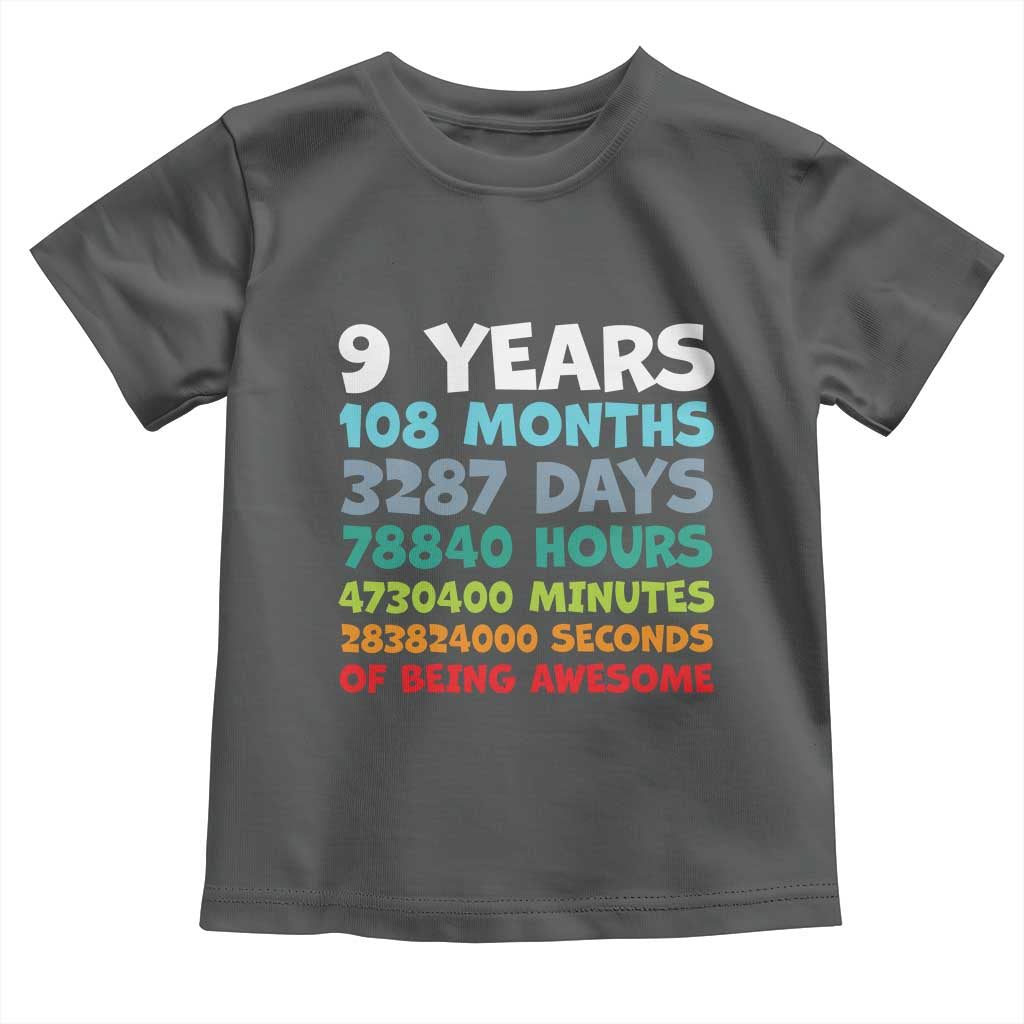 9 Year Old Bday Toddler T Shirt Son Boy 9yr 9th Birthday Gifts TS10 Dark Heather Print Your Wear