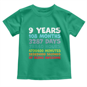 9 Year Old Bday Toddler T Shirt Son Boy 9yr 9th Birthday Gifts TS10 Irish Green Print Your Wear