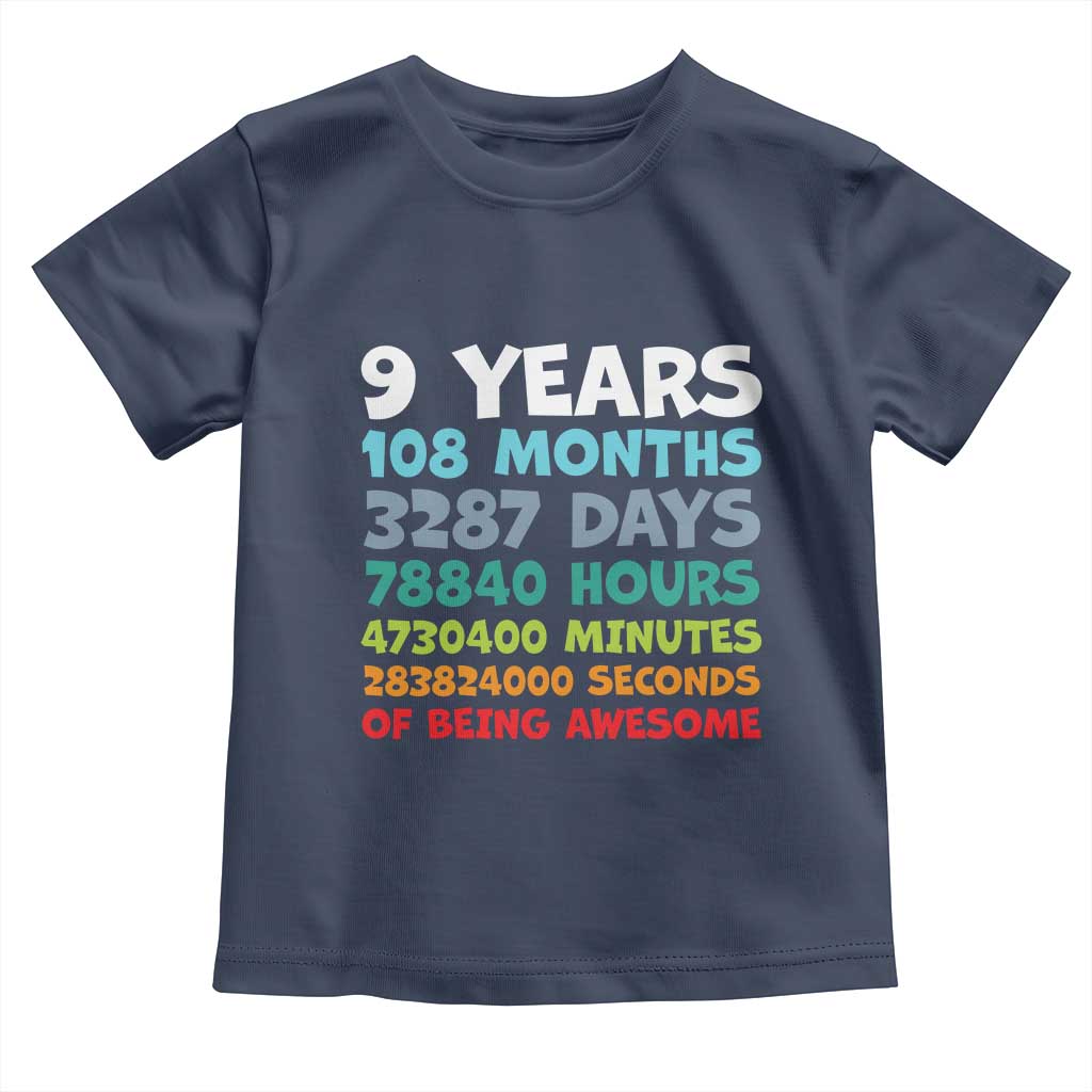 9 Year Old Bday Toddler T Shirt Son Boy 9yr 9th Birthday Gifts TS10 Navy Print Your Wear