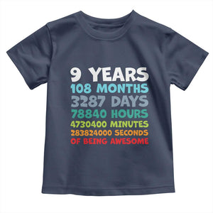 9 Year Old Bday Toddler T Shirt Son Boy 9yr 9th Birthday Gifts TS10 Navy Print Your Wear