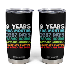 9 Year Old Bday Tumbler Cup Son Boy 9yr 9th Birthday Gifts TS10 Black Print Your Wear
