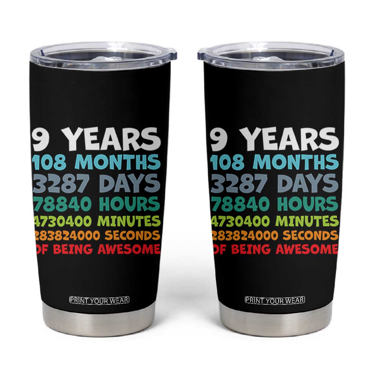 9 Year Old Bday Tumbler Cup Son Boy 9yr 9th Birthday Gifts TS10 Black Print Your Wear