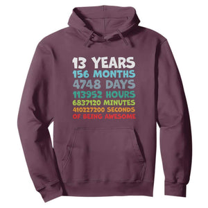 13th Birthday Hoodie 13 Year Old Bday Gifts Son Boy 13yr TS10 Maroon Print Your Wear
