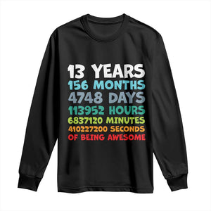 13th Birthday Long Sleeve Shirt 13 Year Old Bday Gifts Son Boy 13yr TS10 Black Print Your Wear