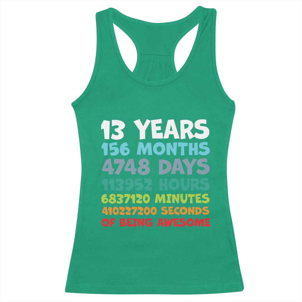 13th Birthday Racerback Tank Top 13 Year Old Bday Gifts Son Boy 13yr TS10 Irish Green Print Your Wear