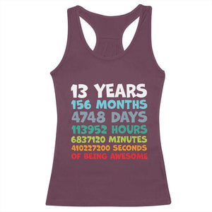 13th Birthday Racerback Tank Top 13 Year Old Bday Gifts Son Boy 13yr TS10 Maroon Print Your Wear