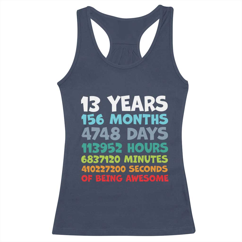 13th Birthday Racerback Tank Top 13 Year Old Bday Gifts Son Boy 13yr TS10 Navy Print Your Wear