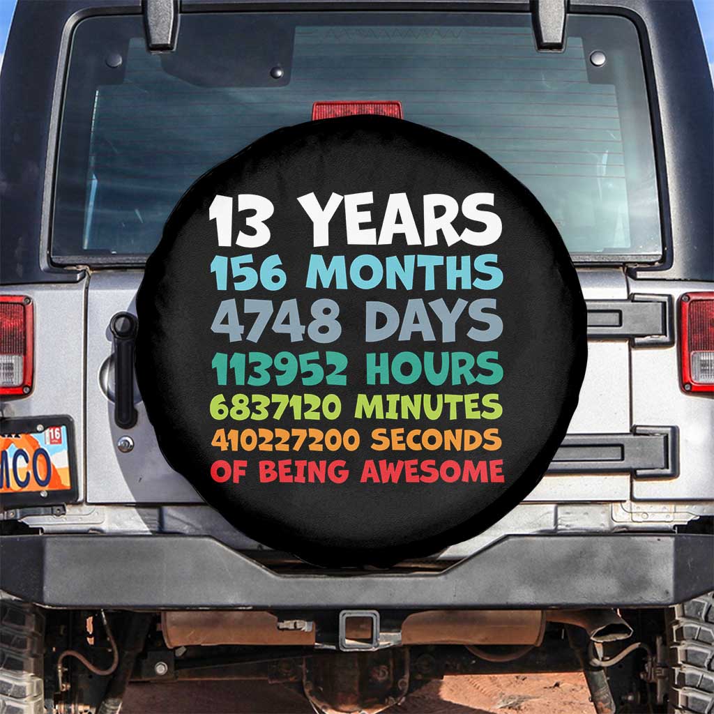 13th Birthday Spare Tire Cover 13 Year Old Bday Gifts Son Boy 13yr TS10 No hole Black Print Your Wear