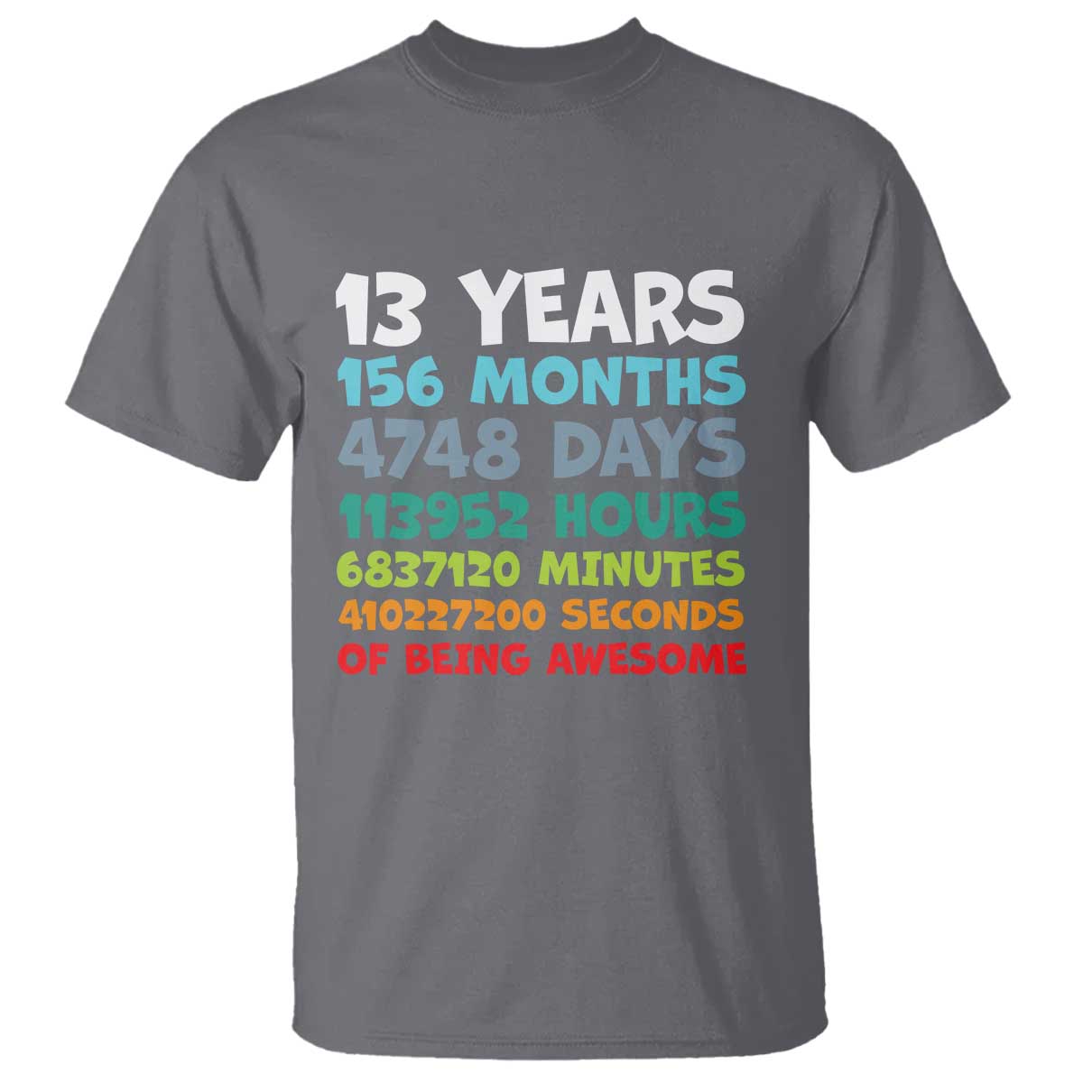13th Birthday T Shirt 13 Year Old Bday Gifts Son Boy 13yr TS10 Charcoal Print Your Wear