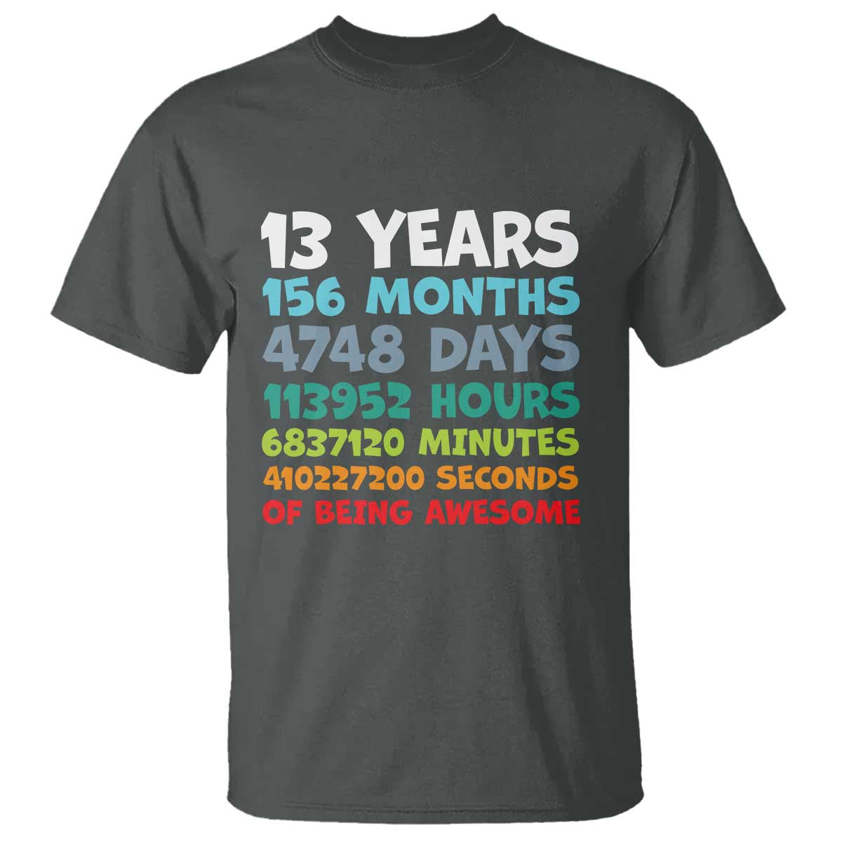 13th Birthday T Shirt 13 Year Old Bday Gifts Son Boy 13yr TS10 Dark Heather Print Your Wear