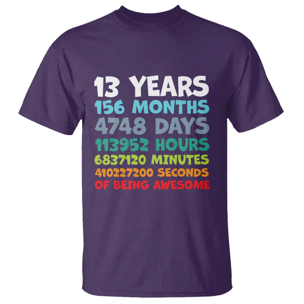 13th Birthday T Shirt 13 Year Old Bday Gifts Son Boy 13yr TS10 Purple Print Your Wear