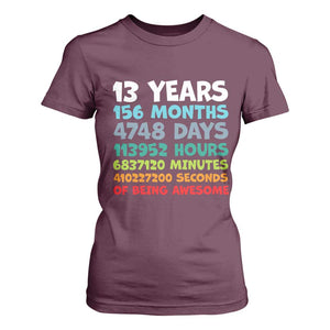 13th Birthday T Shirt For Women 13 Year Old Bday Gifts Son Boy 13yr TS10 Maroon Print Your Wear
