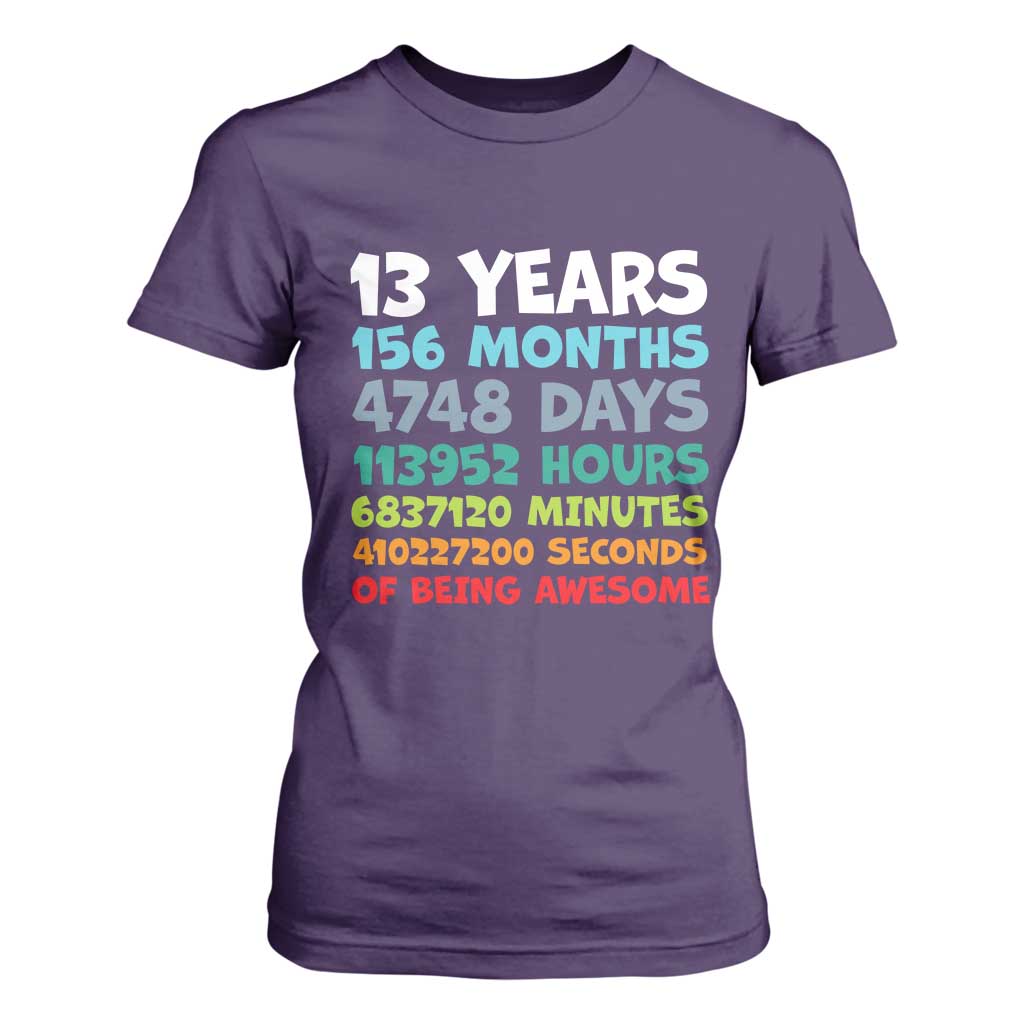 13th Birthday T Shirt For Women 13 Year Old Bday Gifts Son Boy 13yr TS10 Purple Print Your Wear