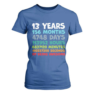 13th Birthday T Shirt For Women 13 Year Old Bday Gifts Son Boy 13yr TS10 Royal Blue Print Your Wear