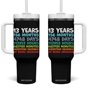 13th Birthday Tumbler With Handle 13 Year Old Bday Gifts Son Boy 13yr TS10 One Size: 40 oz Black Print Your Wear