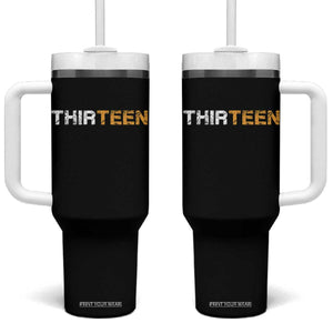 13th Birthday Tumbler With Handle Thirteen Teen 13 Year Old Official Teenager Gifts TS10 One Size: 40 oz Black Print Your Wear