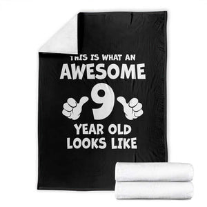 9th Birthday Gifts Throw Blanket Awesome 9 Year Old Bday Son Boy Girl 9yr TS10 Black Print Your Wear