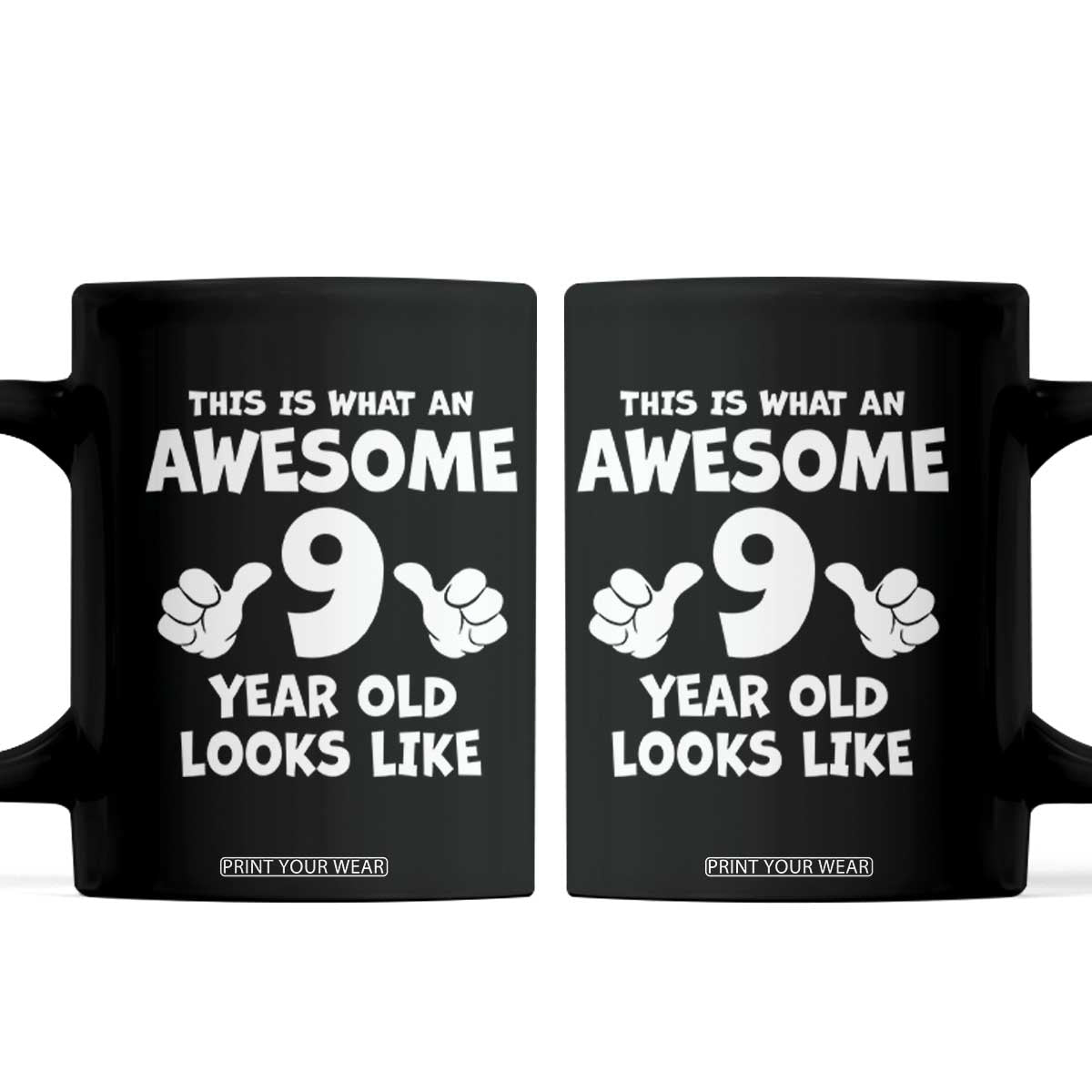 9th Birthday Gifts Coffee Mug Awesome 9 Year Old Bday Son Boy Girl 9yr TS10 Black Print Your Wear