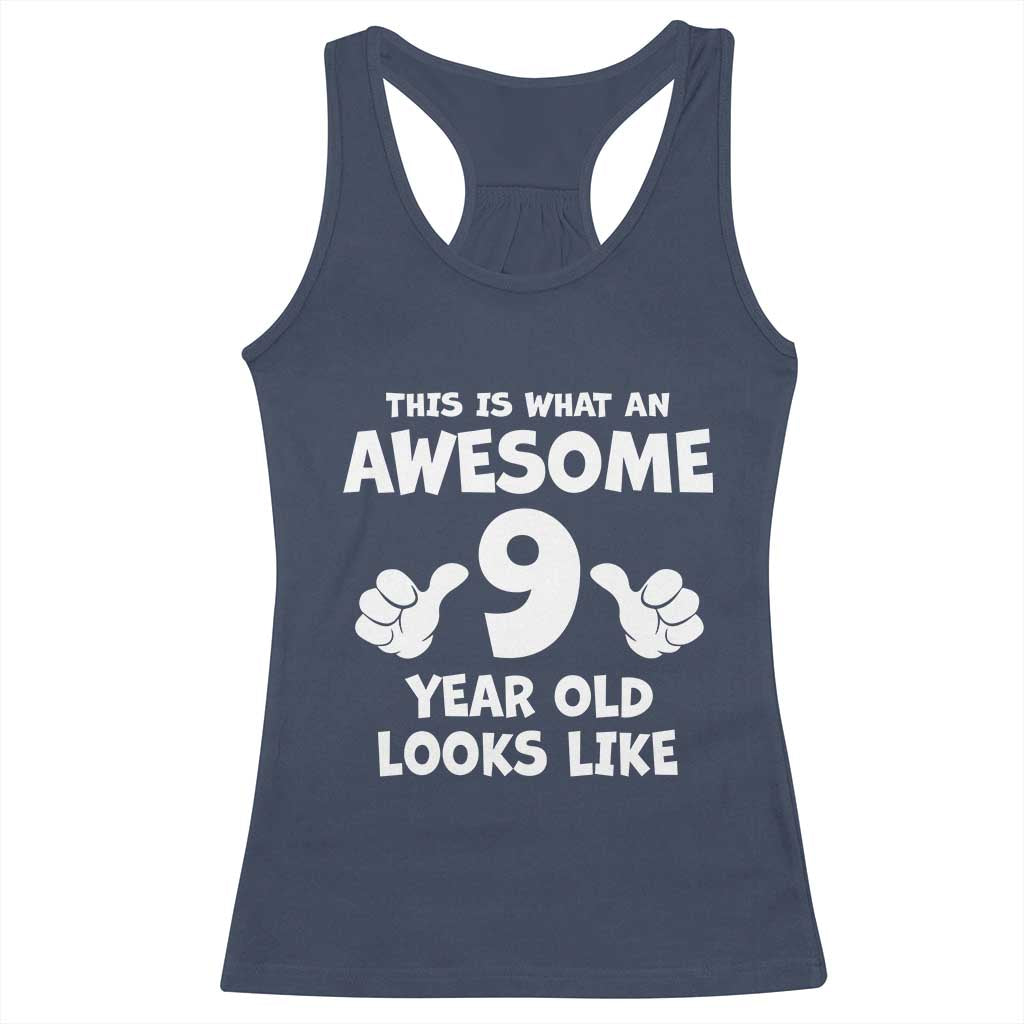 9th Birthday Gifts Racerback Tank Top Awesome 9 Year Old Bday Son Boy Girl 9yr TS10 Navy Print Your Wear