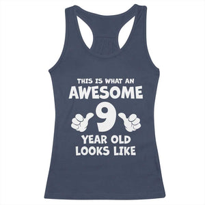9th Birthday Gifts Racerback Tank Top Awesome 9 Year Old Bday Son Boy Girl 9yr TS10 Navy Print Your Wear