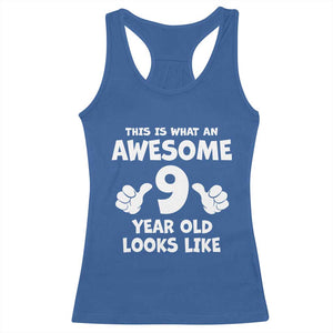 9th Birthday Gifts Racerback Tank Top Awesome 9 Year Old Bday Son Boy Girl 9yr TS10 Royal Blue Print Your Wear