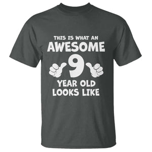 9th Birthday Gifts T Shirt Awesome 9 Year Old Bday Son Boy Girl 9yr TS10 Dark Heather Print Your Wear