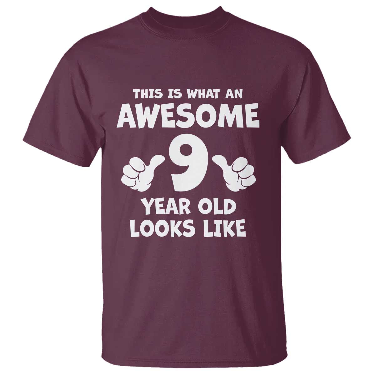 9th Birthday Gifts T Shirt Awesome 9 Year Old Bday Son Boy Girl 9yr TS10 Maroon Print Your Wear