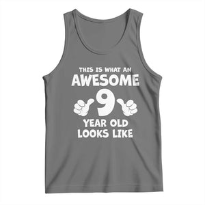 9th Birthday Gifts Tank Top Awesome 9 Year Old Bday Son Boy Girl 9yr TS10 Black Heather Print Your Wear
